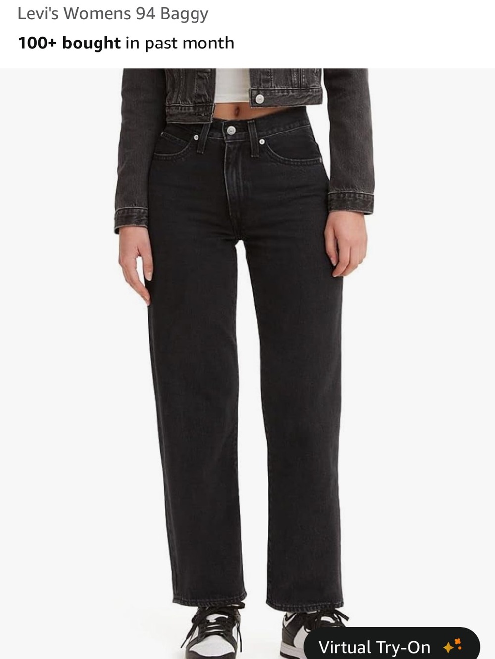 Levi's Women's 94 Baggy Black Stone Jeans Size 27x31 NWT #Lux-E